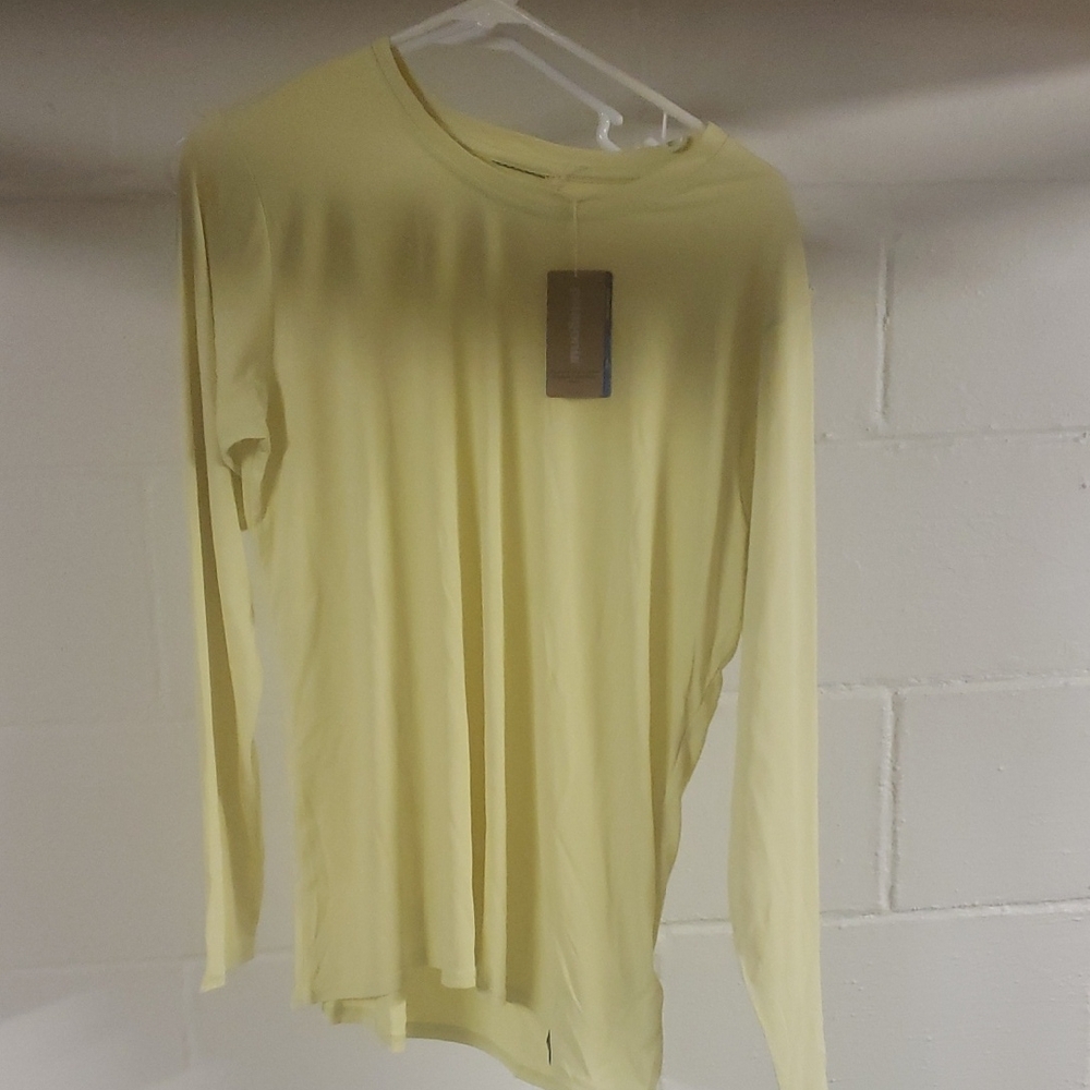 Patagonia Yellow Ribbed Long Sleeve T-Shirt